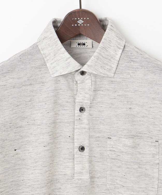 JOSEPH ABBOUD 【吸水速乾/軽量】リネンTOPピケ ポロシャツ ライトグレー系