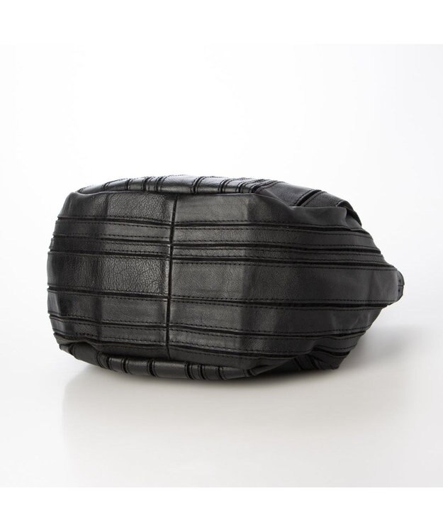 UNBILLION ピークスピーク PEAKS PEAK / ソフトレザーマルチストライプラウンド2wayバッグ ブラック