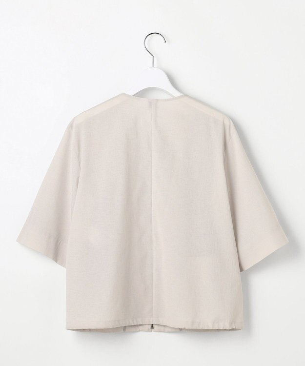 J.PRESS LADIES L 【季節の変わり目に】アキハ BREEZE COOL ノーカラー ブルゾン グレージュ系