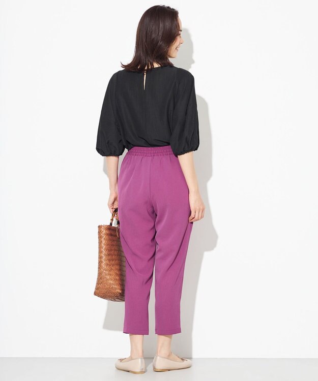 ANY 【接触冷感・UVケア】イージーケア美脚 パンツ パープル