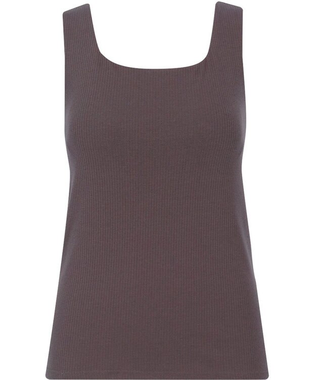 Wing カップ付きタンクトップ ラク きれいなバストシルエット 綿混(身生地) 【シンクロブラトップ】 リブタイプ ブラトップ ET1173 ウイング／ワコール ブラウン