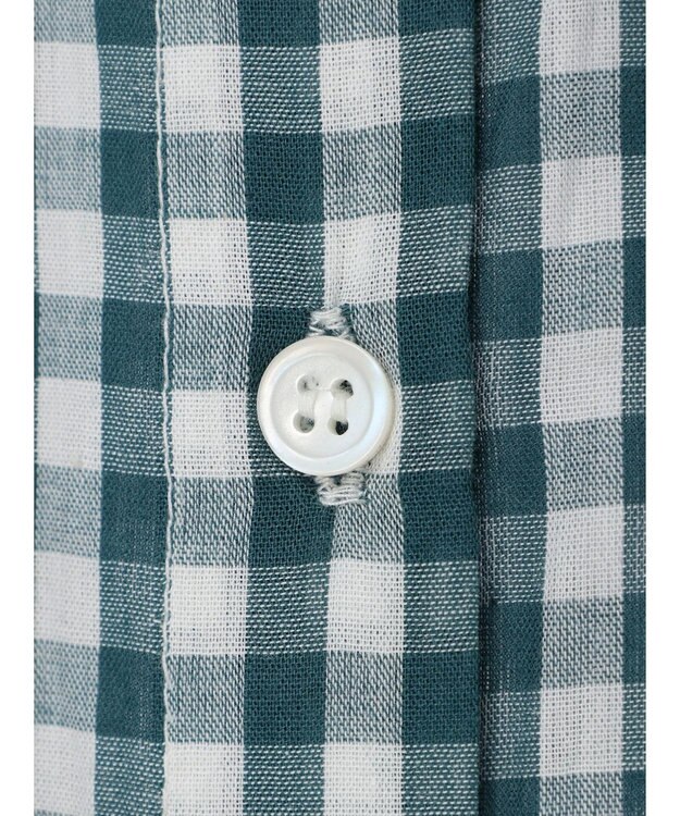 AMERICAN HOLIC フレンチスリーブバック切替シャツ Check Green