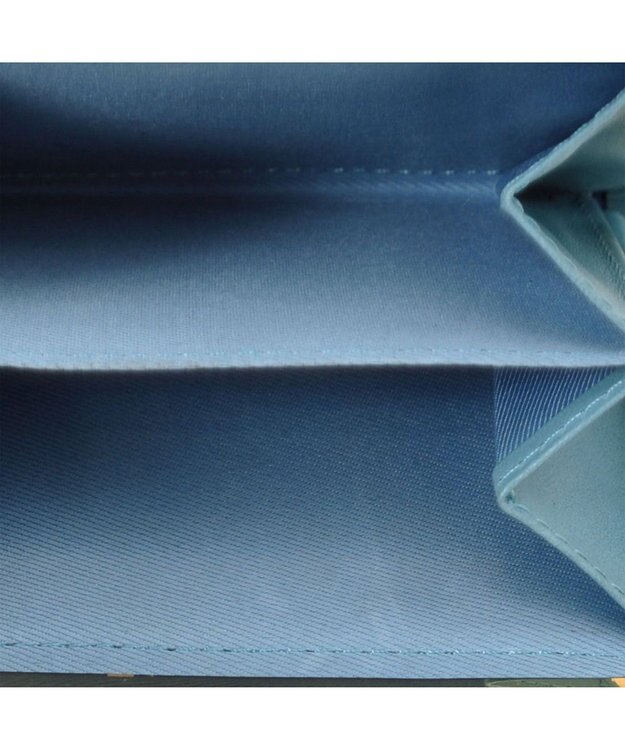 UNBILLION ペルケ perche ジェムストーンヒネリかぶせ二つ折り財布 サックスブルー