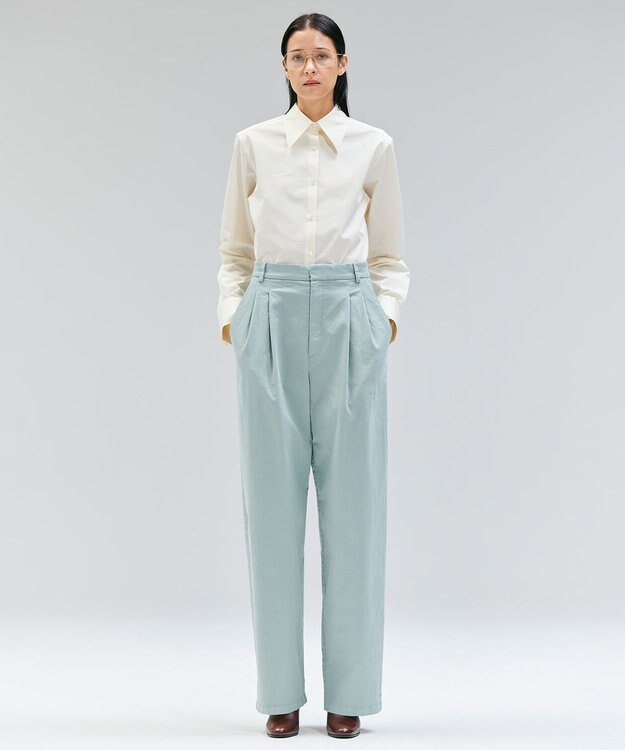 BEIGE， 【洗える・Oggi 11月号掲載】HAMLIN / コットンストレッチ2タックワイドパンツ  D.Sage