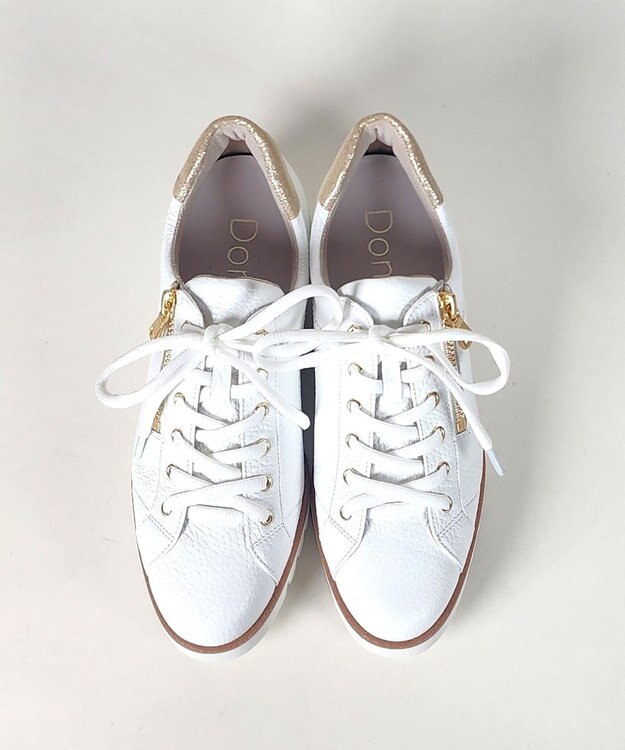 Dominic3 サイドジップレザースニーカー ブラック