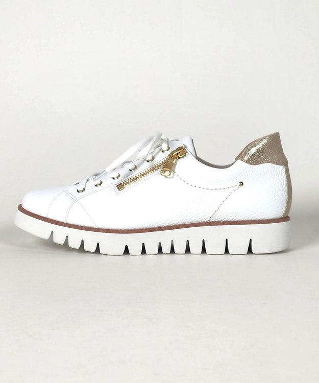 Dominic3 サイドジップレザースニーカー ブラック