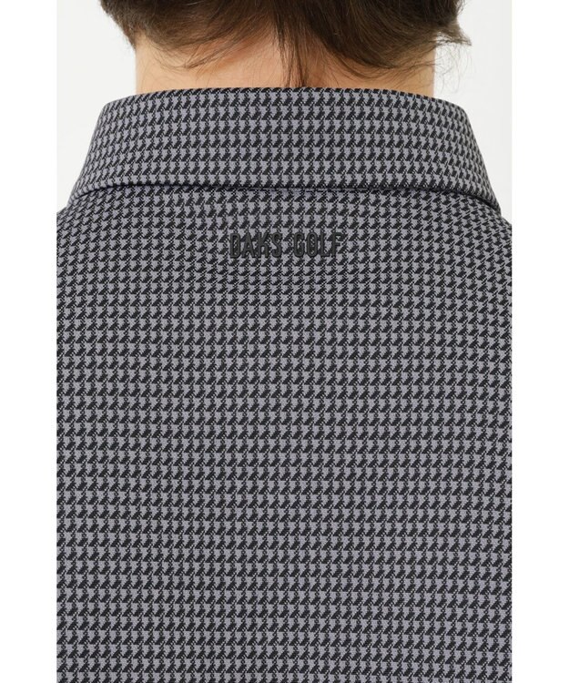 DAKS 【DAKS GOLF】 ジャガード長袖ニットポロ チャコール