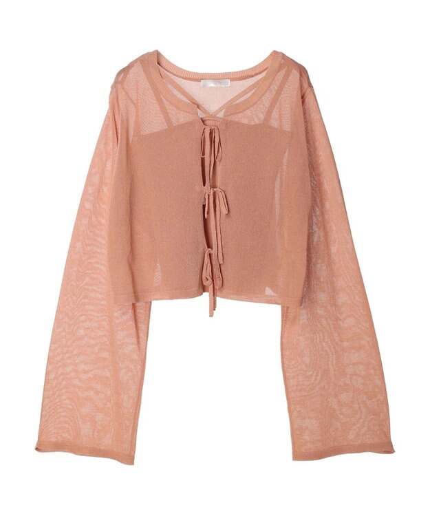 Green Parks ・swing by SET2点ニットカーデ&ニットキャミ Orange