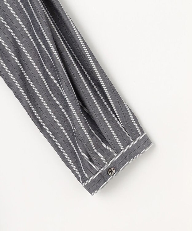 J.PRESS LADIES S TC ハイカウントストライプ シャツ ワンピース チャコールストライプ系