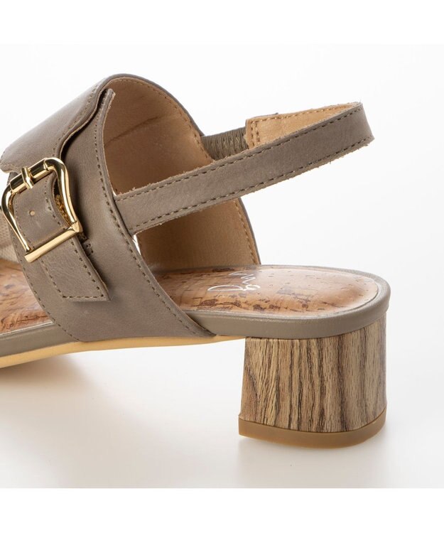 ing <ing>スクエアトゥバックベルトサンダル グレーコンビ