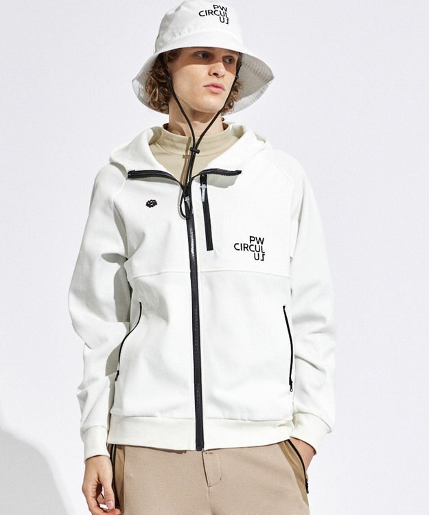 PW CIRCULUS 【MEN】DIMPLE  ジップアップ フーディ ホワイト系