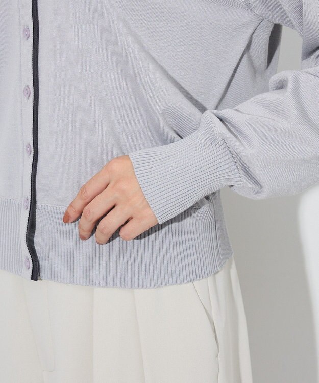 Green Parks ここちニット衿付き配色プルオーバー Gray