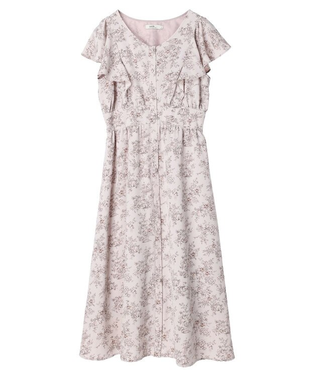 earth music&ecology フラワーフレアワンピース Ivory