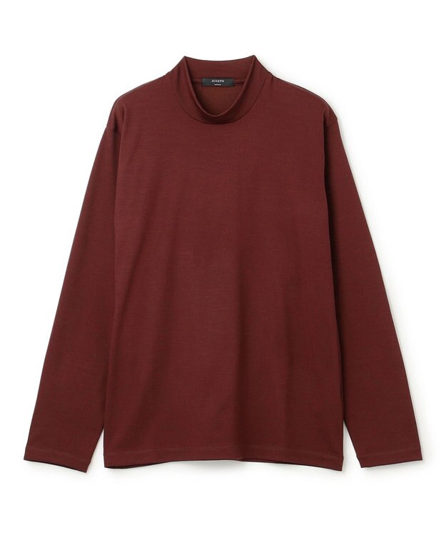 JOSEPH HOMME ウールジャージーウォッシャブル　モックネックカットソー ワイン系