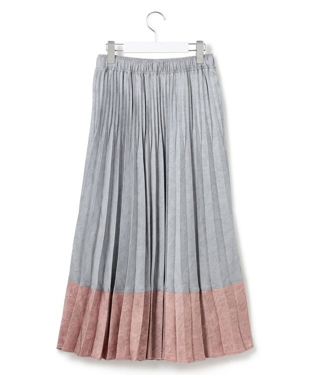 J.PRESS YORK STREET 【WOMEN】カラーブロック ロングプリーツスカート ブルー系1