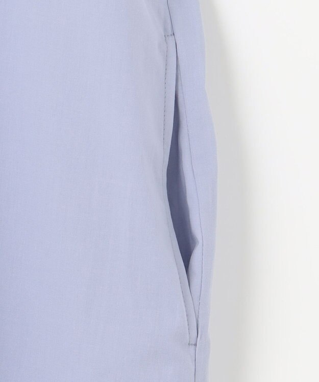 自由区 L 【洗える】ジオメトリックエンブロイダリーシャツ ワンピース ダルブルー系