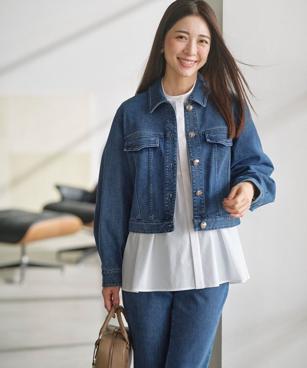 組曲 L ライトデニム ジャケット インディゴネイビー系