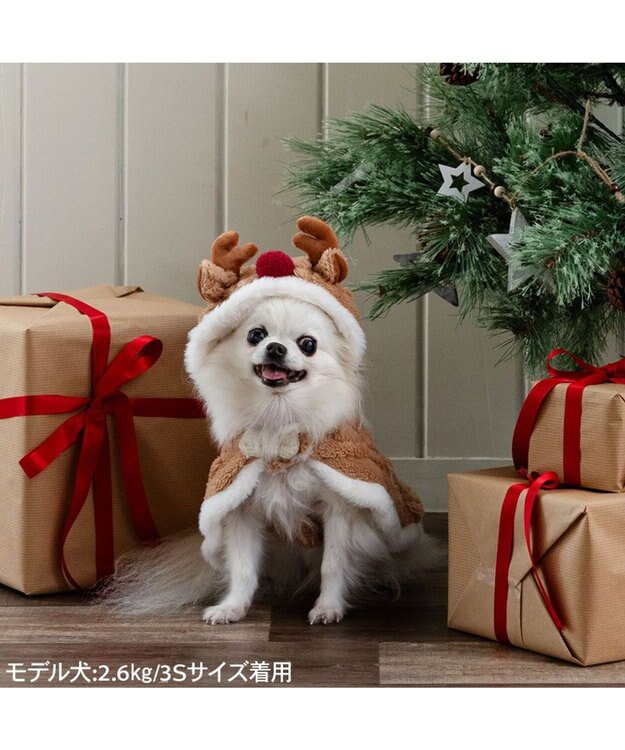 PET PARADISE ペットパラダイス トナカイさん ポンチョ 小型犬 ブラウン