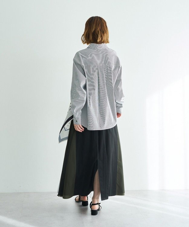 YECCA VECCA 異素材MIXロングスカート Khaki