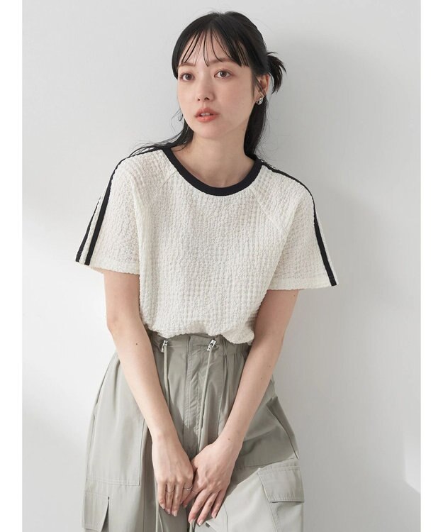 earth music&ecology ラインジャガードプルオーバー Off White