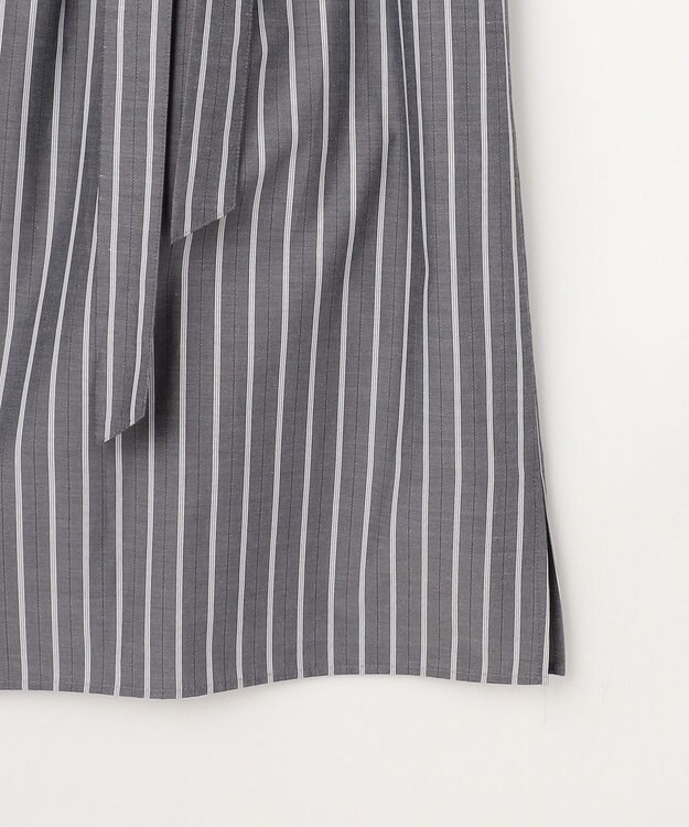 J.PRESS LADIES S TC ハイカウントストライプ シャツ ワンピース チャコールストライプ系