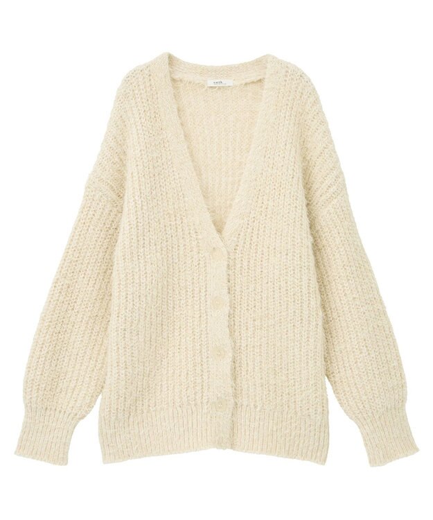 earth music&ecology 【予約】カラーミックスシャギーカーディガン クリーム