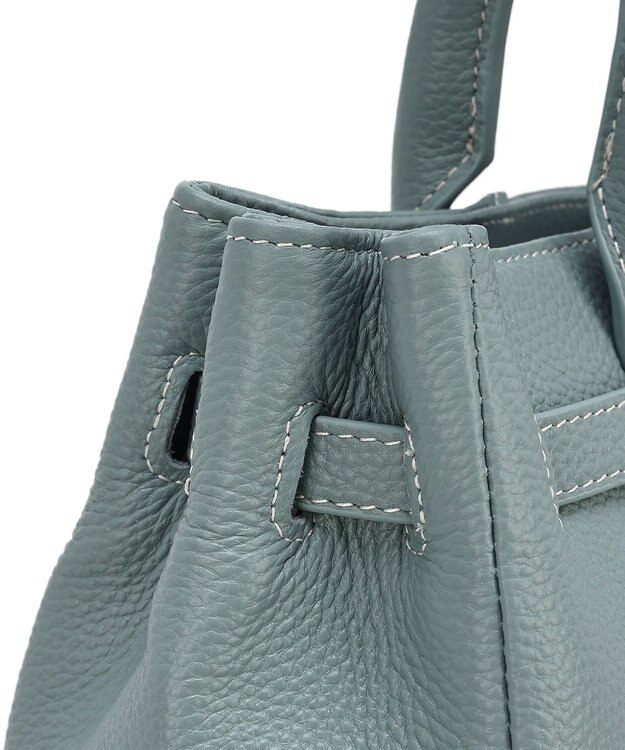 style code 【PADMA/パドマ】 キーチャーム付 本革ベルトデザインハンドバッグ サックス