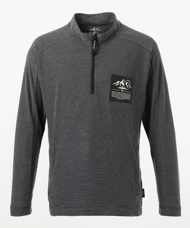 JOSEPH ABBOUD MOUNTAIN デルタメッシュ ハーフZIPカットソー ブラック系