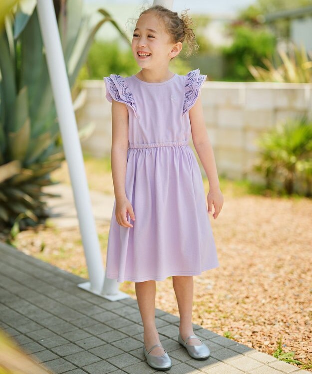 組曲 KIDS 【150-160cm】ビーチコーミングスカラップ ワンピース マーメイドピンク系