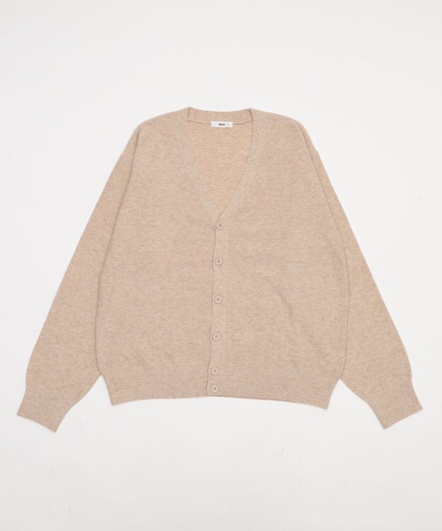 WEGO 【WEB限定/2025年秋冬新作//洗濯可/MLサイズ展開/ユニセックス着用ITEM】ドロップショルダーカーディガン ベージュ