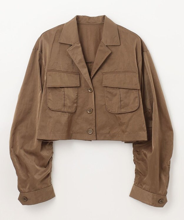 GRACE CONTINENTAL クロップドミリタリージャケット カーキ