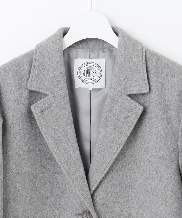 J.PRESS LADIES ブレンドビーバー チェスター コート ライトグレー系