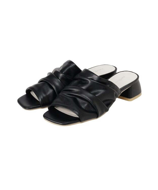 earth music&ecology ソフトギャザーミュール Black