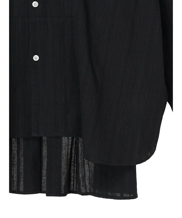 Green Parks カラミバンドカラーシャツ Black