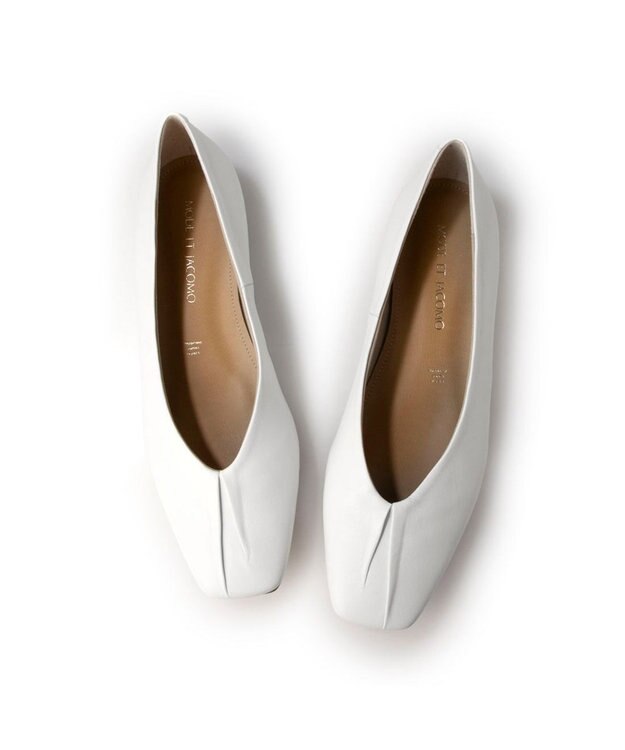 MODE ET JACOMO <MODE ET JACOMO>スクエアトゥフラットパンプス アイボリー