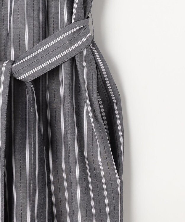 J.PRESS LADIES S TC ハイカウントストライプ シャツ ワンピース チャコールストライプ系