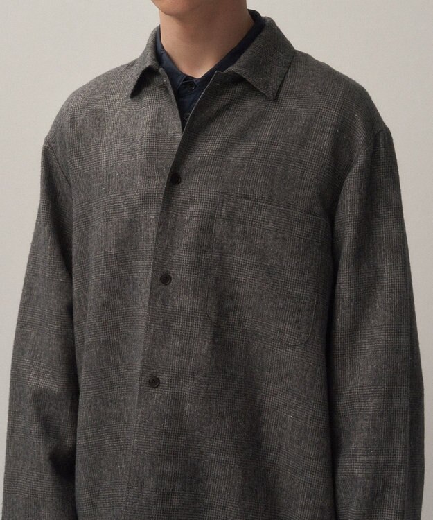 ATON LINEN WOOL TWILL | シャツジャケット - UNISEX CHECK