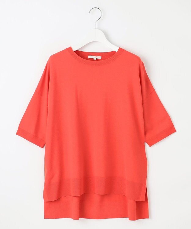 自由区 【接触冷感・UVカット】クレープストレッチプルオーバー ニットⅡ [新色]マンダリン