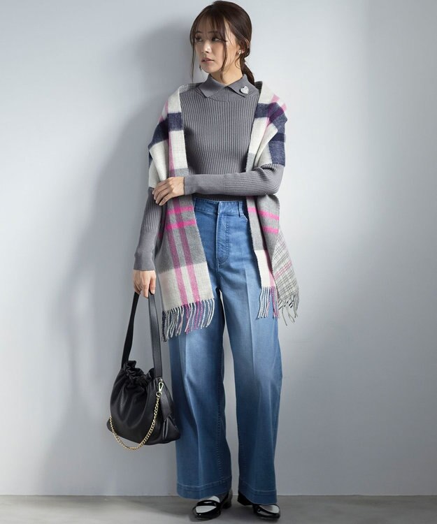 組曲 ギャザーワンショルダーハンドバッグ ブラック系