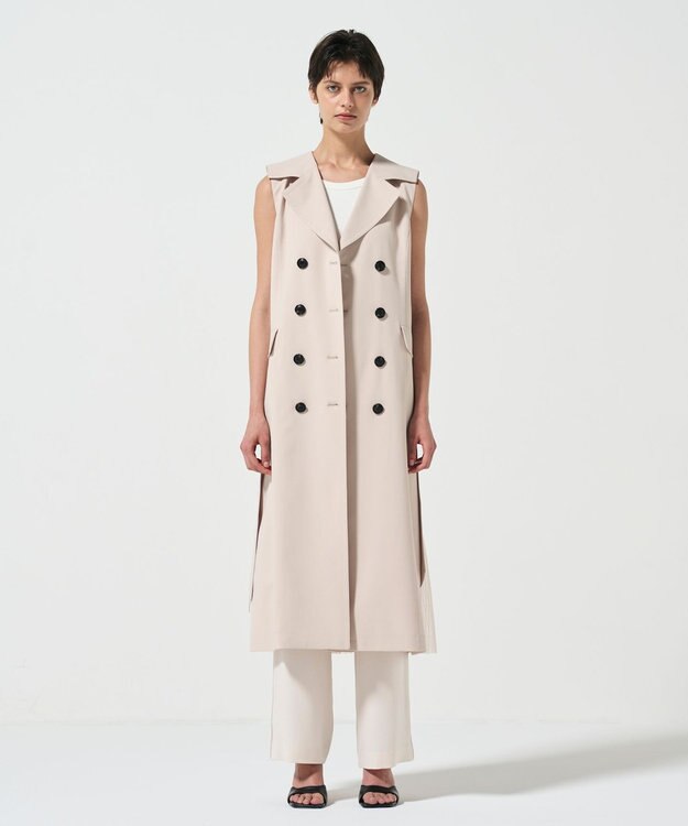 GRACE CONTINENTAL バックプリーツトレンチワンピース ベージュ