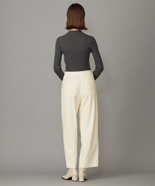 ICB 【洗える】 ウォッシャブルウールジャージー ワイドパンツ オフホワイト系