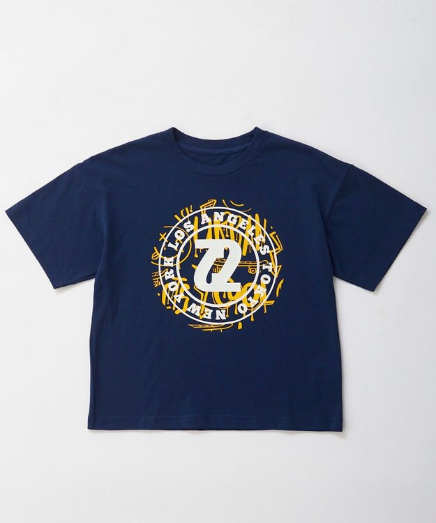 OP／FILA 【SEVEN2】ロゴモチーフデザイン半袖Tシャツ ネイビー