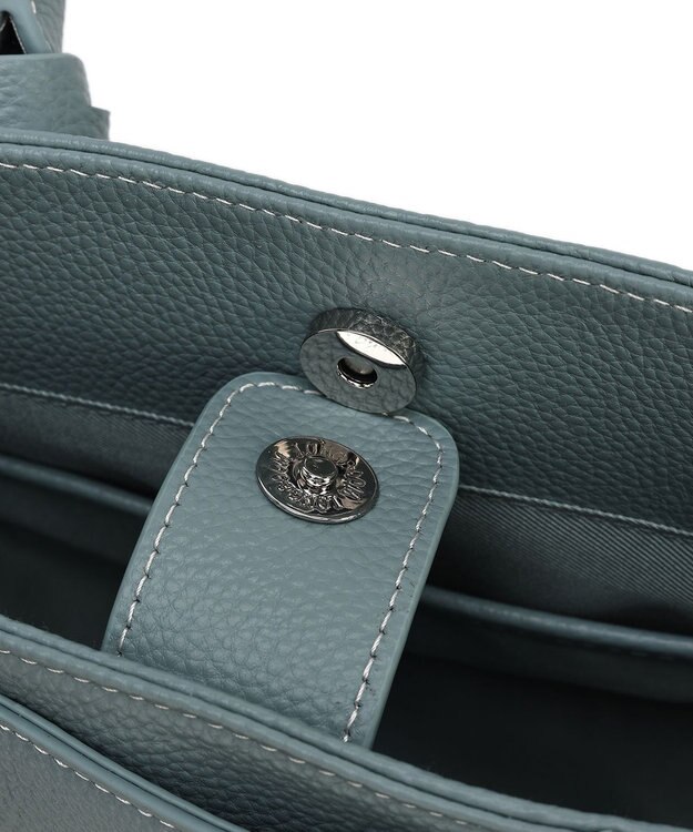 style code 【PADMA/パドマ】 キーチャーム付 本革ベルトデザインハンドバッグ サックス