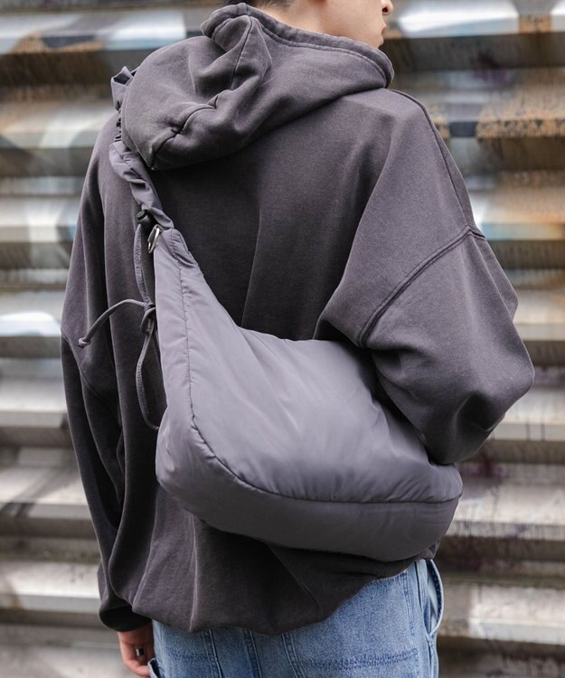 WEGO 【ユニセックス着用ITEM】ハーフムーンドロストショルダー ダークグレー