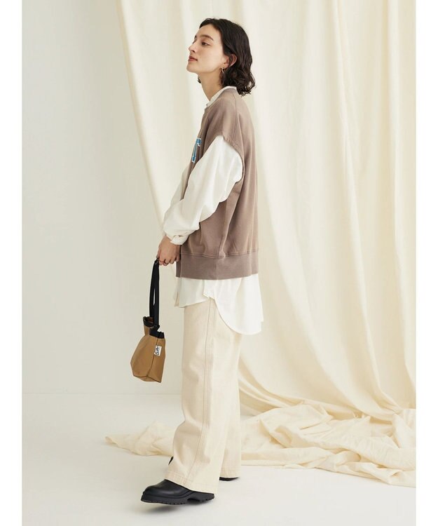 CRAFT STANDARD BOUTIQUE ミニ裏毛　パウダー加工　２ｗａｙクラックＰＴベスト Brown