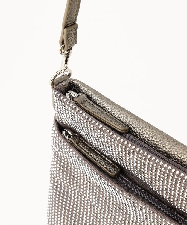 LA BAGAGERIE ラインストーンショルダー グレー