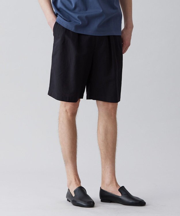 UNFILO MENS ライトリネン ショートパンツ [23年春夏商品] ブラック