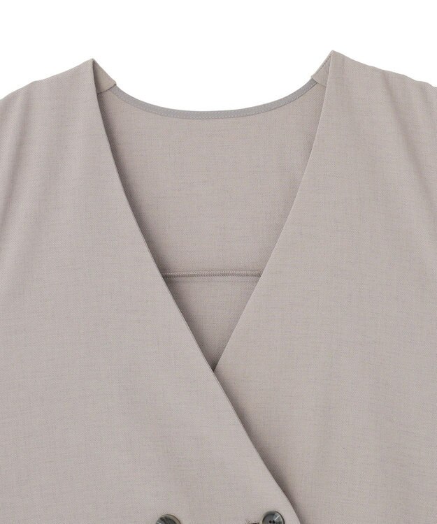 Green Parks イージーケアバックフリルジレ Gray Mixture