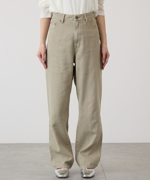 AMERICAN HOLIC ルーズストレートカラーデニムパンツ Light Khaki