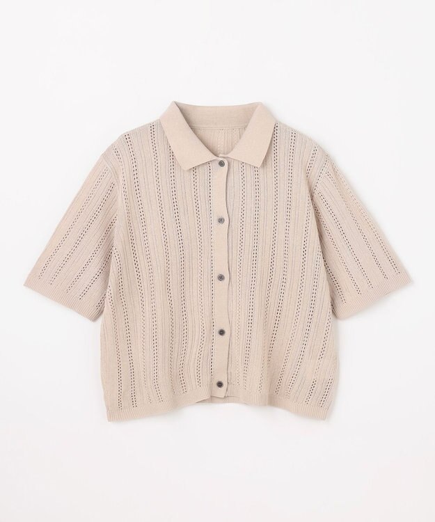 ANY レーシーポロカーデ サンドベージュ